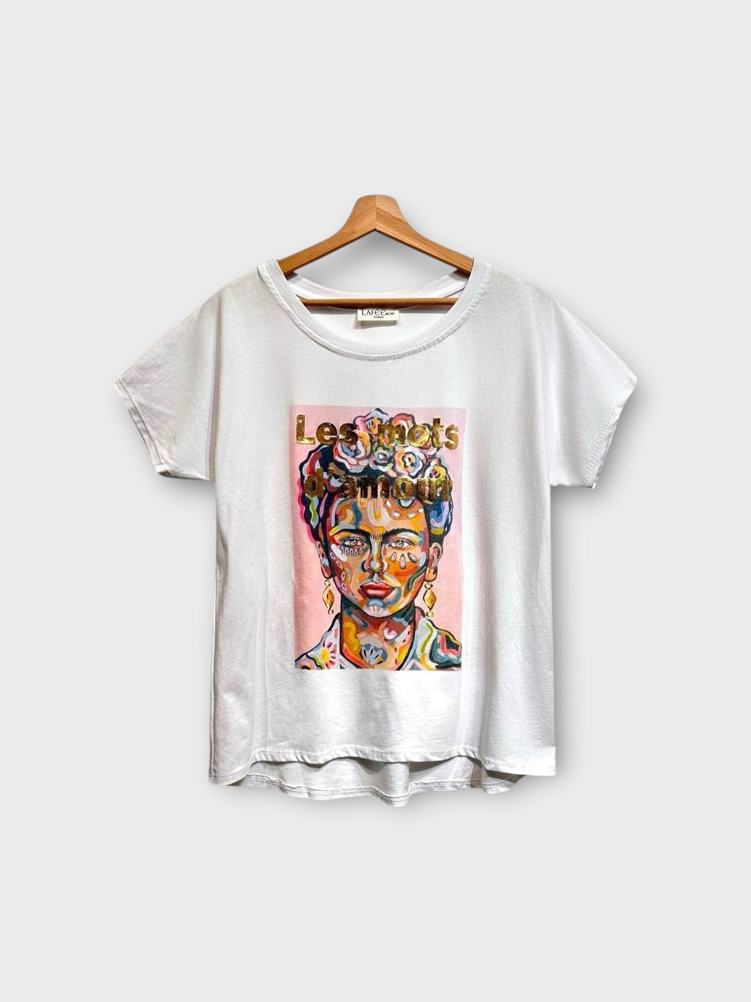 Grossiste LAFÉEROSE - Top/T-shirt imprimé à manches courtes en coton doux - oversize