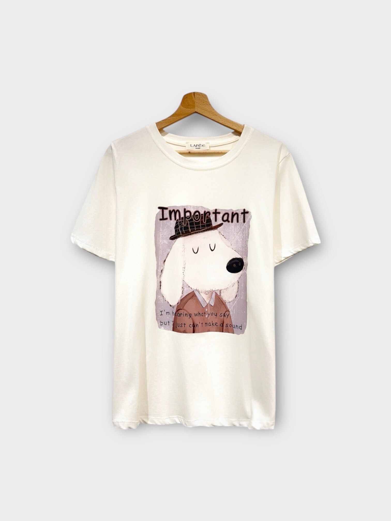 Wholesaler LAFÉEROSE - Top - Cotton T-shirt with “VINTAGE” embroidery with round neck and short sleeves