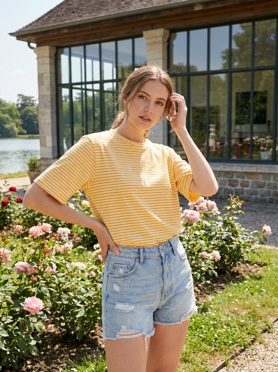 Grossiste LAFÉEROSE - T-Shirt Rayé en Coton Stretch