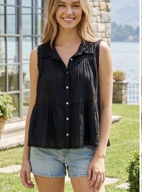 Grossiste LAFÉEROSE - Top Sans Manches en Gaze de Coton
