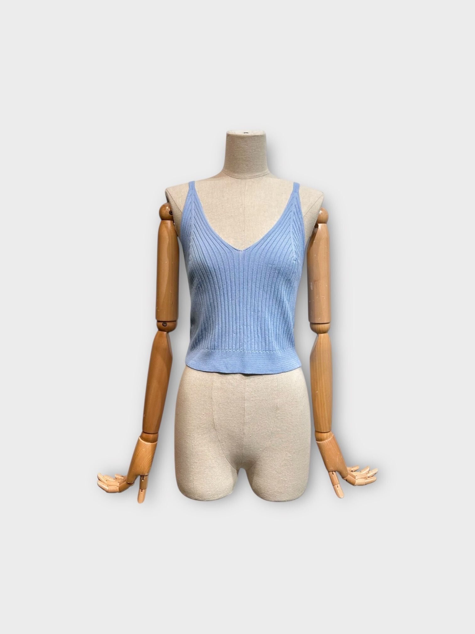 Wholesaler LAFÉEROSE - Top tank top in ribbed viscose V -neck with very elastic fine strap
