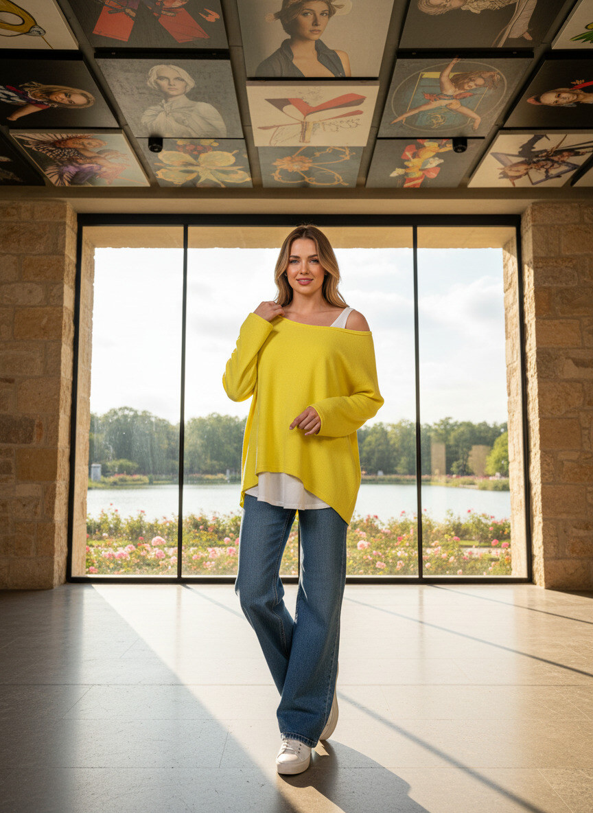Grossiste LAFÉEROSE - Top pull oversize fluide en viscose avec débardeur à manche longue volantée