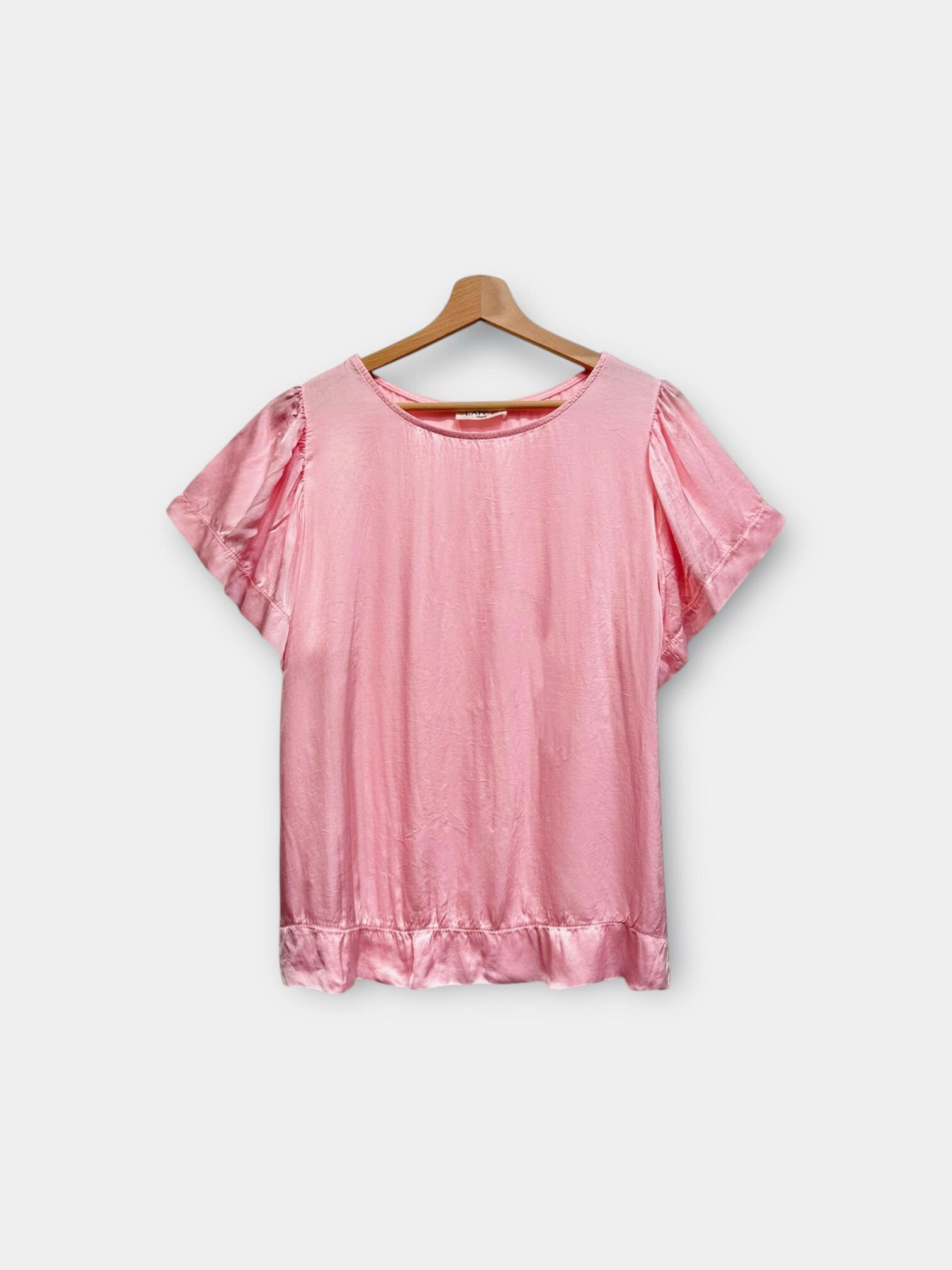 Wholesaler LAFÉEROSE - Top fluid in viscose round neck short sleeves flared flared chic casual