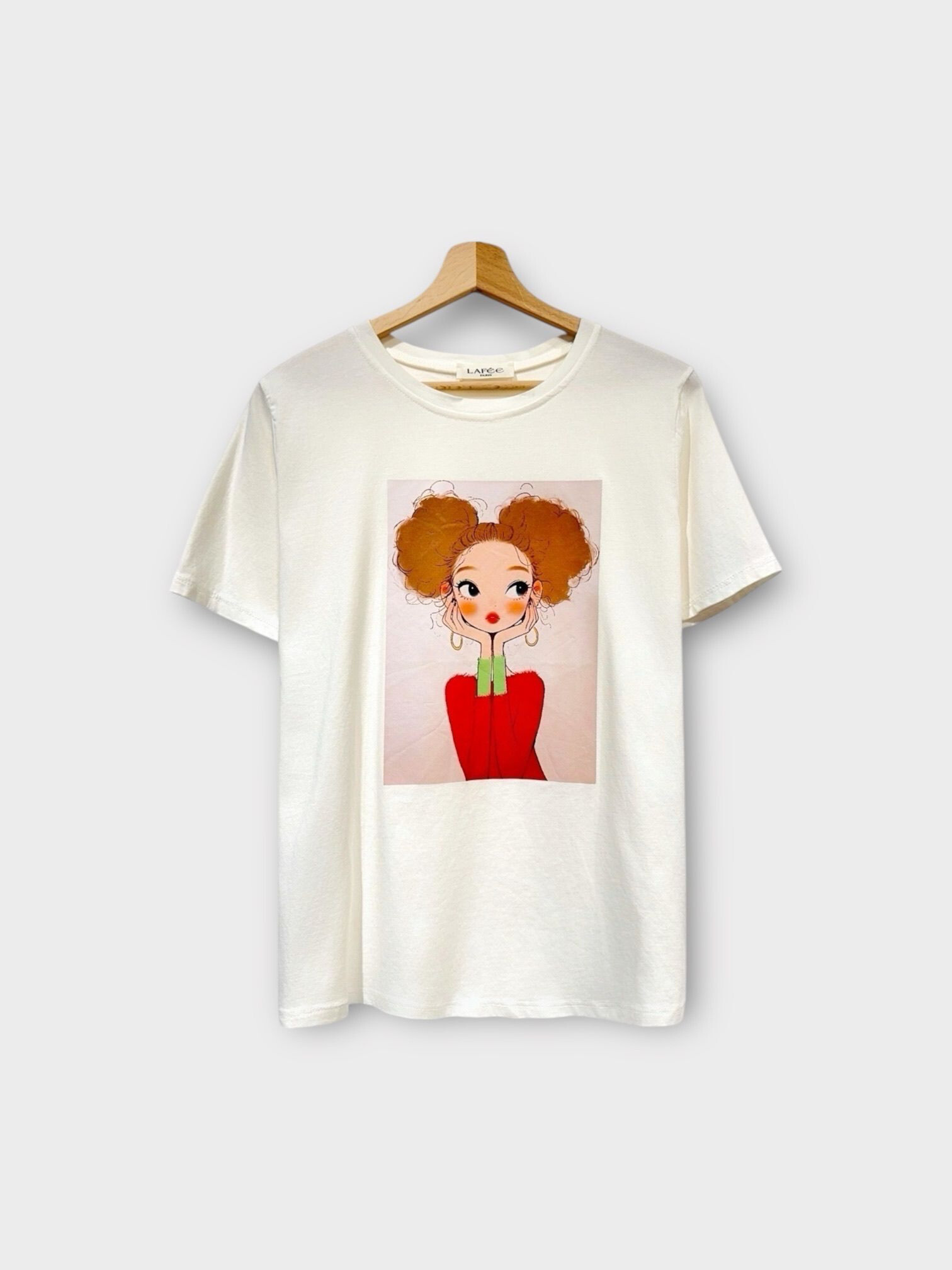 Großhändler LAFÉEROSE - Top – Baumwoll-T-Shirt mit „VINTAGE“-Stickerei, Rundhalsausschnitt und kurzen Ärmeln