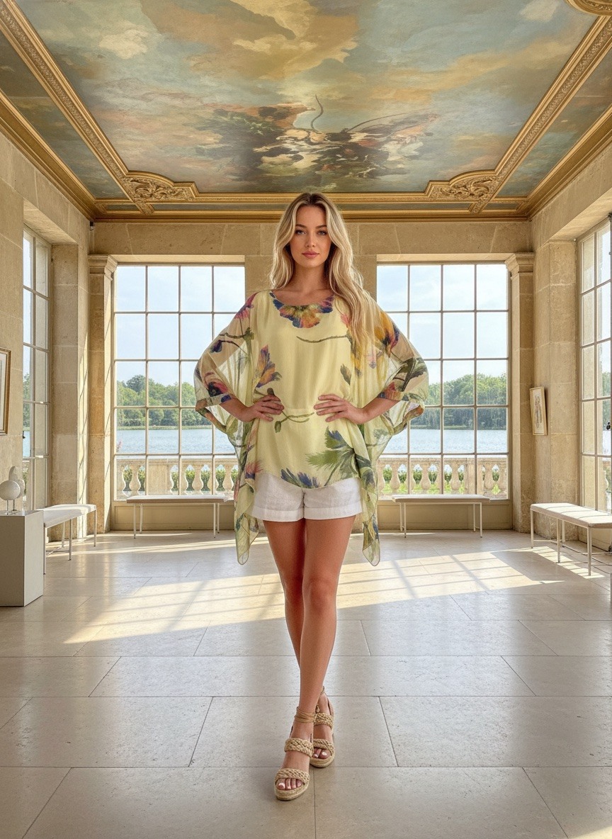 Mayorista LAFÉEROSE - Top Poncho Estampado Floral