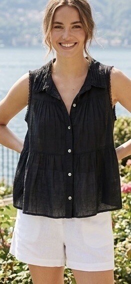 Grossiste LAFÉEROSE - Top Sans Manches en Gaze de Coton