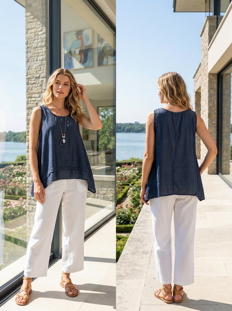 Grossiste LAFÉEROSE - Top Oversize Fluide en Tencel avec Collier