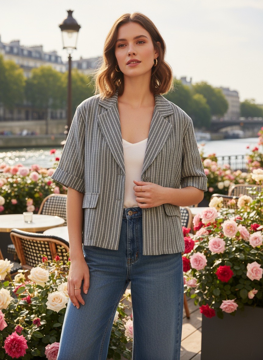 Grossiste LAFÉEROSE - Blazer Léger à Rayures