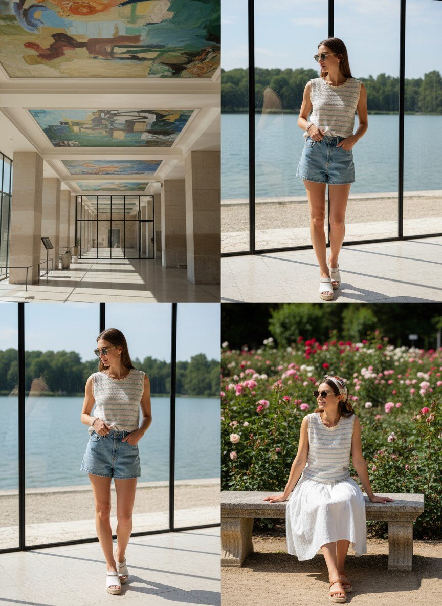 Grossiste LAFÉEROSE - Top en Maille Tricotée à Rayures – Style Rétro & Finitions Festonnées