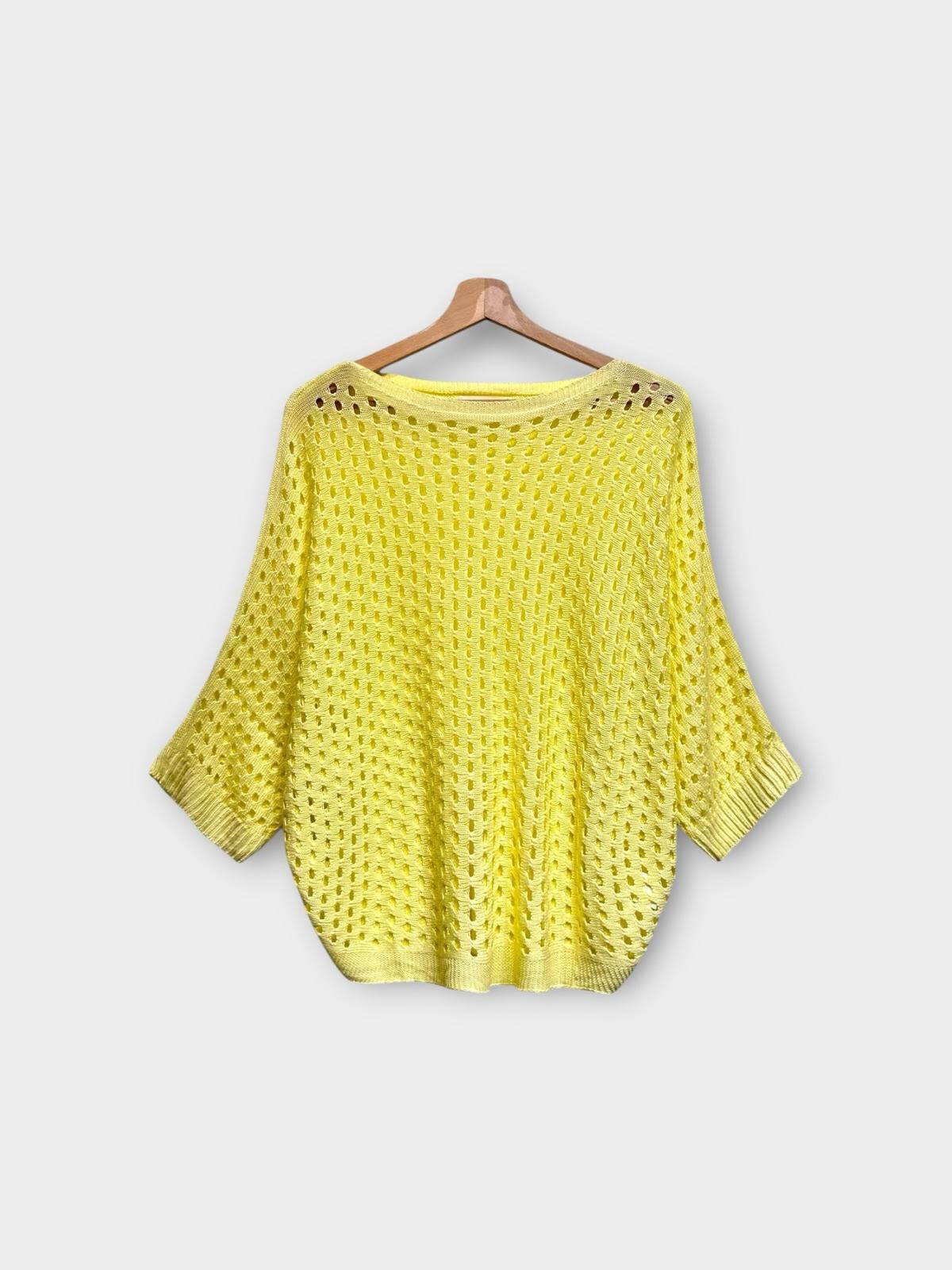 Großhändler LAFÉEROSE - Hoch - sehr weicher Viskose -Pullover, Openwork Mesh, 3-4 Fledermausgriffe
