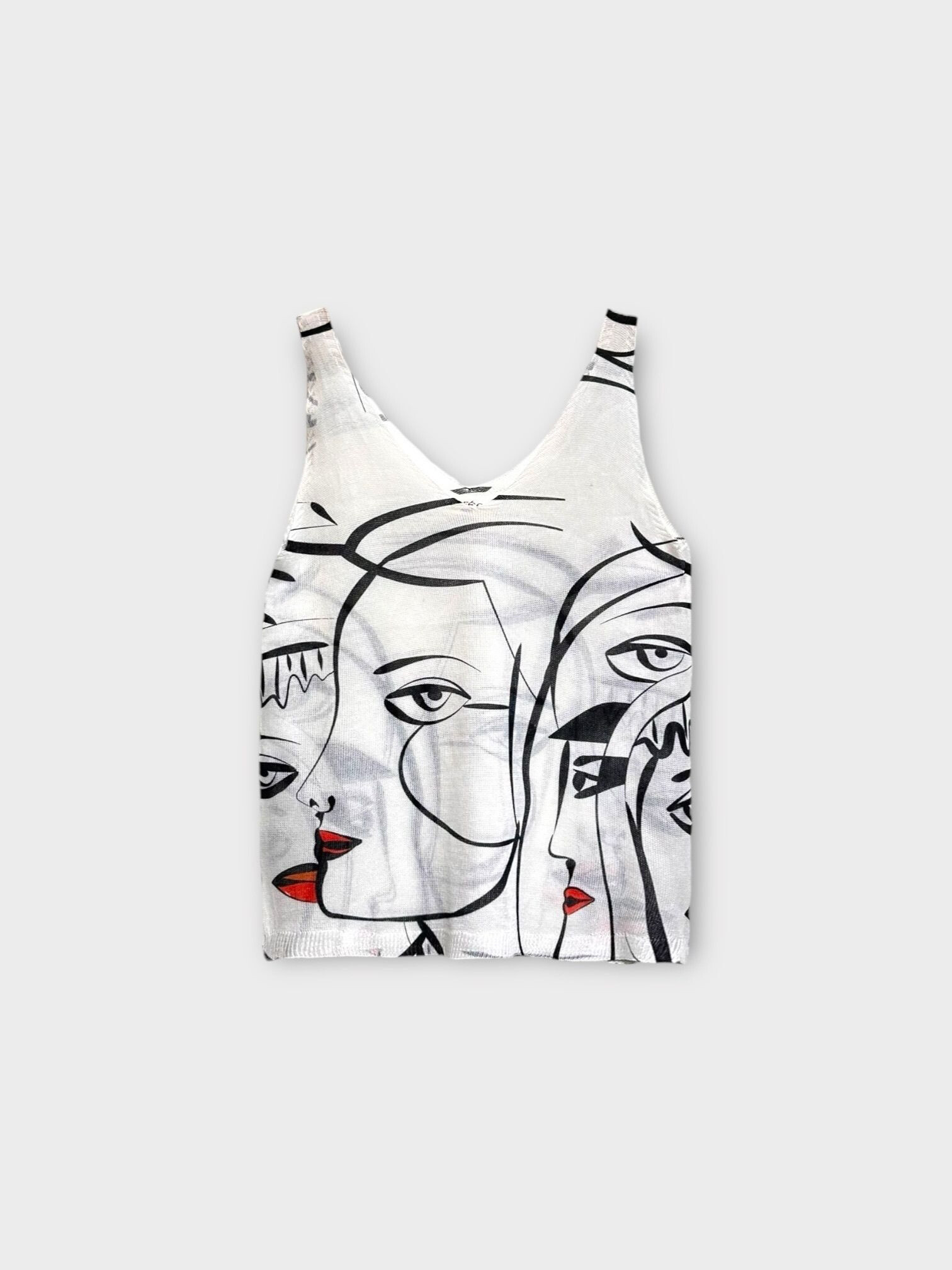 Wholesaler LAFÉEROSE - Top very fine tank top in viscose v -print Casual style print