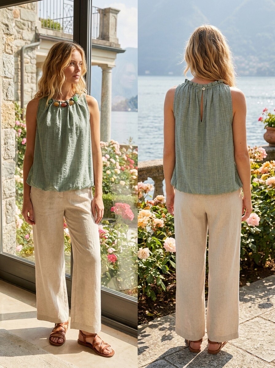 Mayorista LAFÉEROSE - Top Sin Mangas con Cuello de Joya
