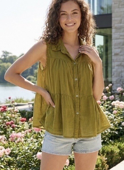 Wholesaler LAFÉEROSE - Sleeveless Cotton Gauze Top