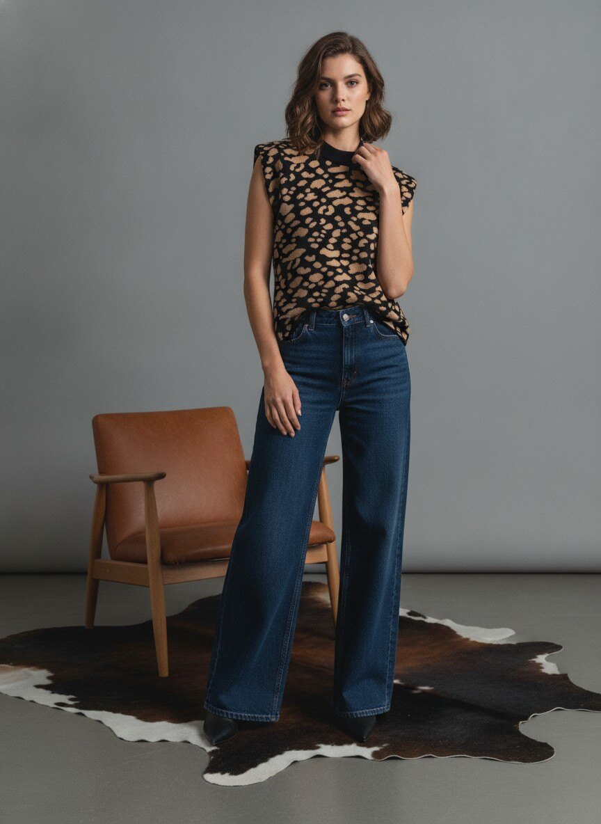 Mayorista LAFÉEROSE - TOP/TOP/JERSEY SIN MANGAS CON HOMBRAS LEOPARDO