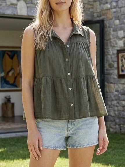Grossiste LAFÉEROSE - Top Sans Manches en Gaze de Coton