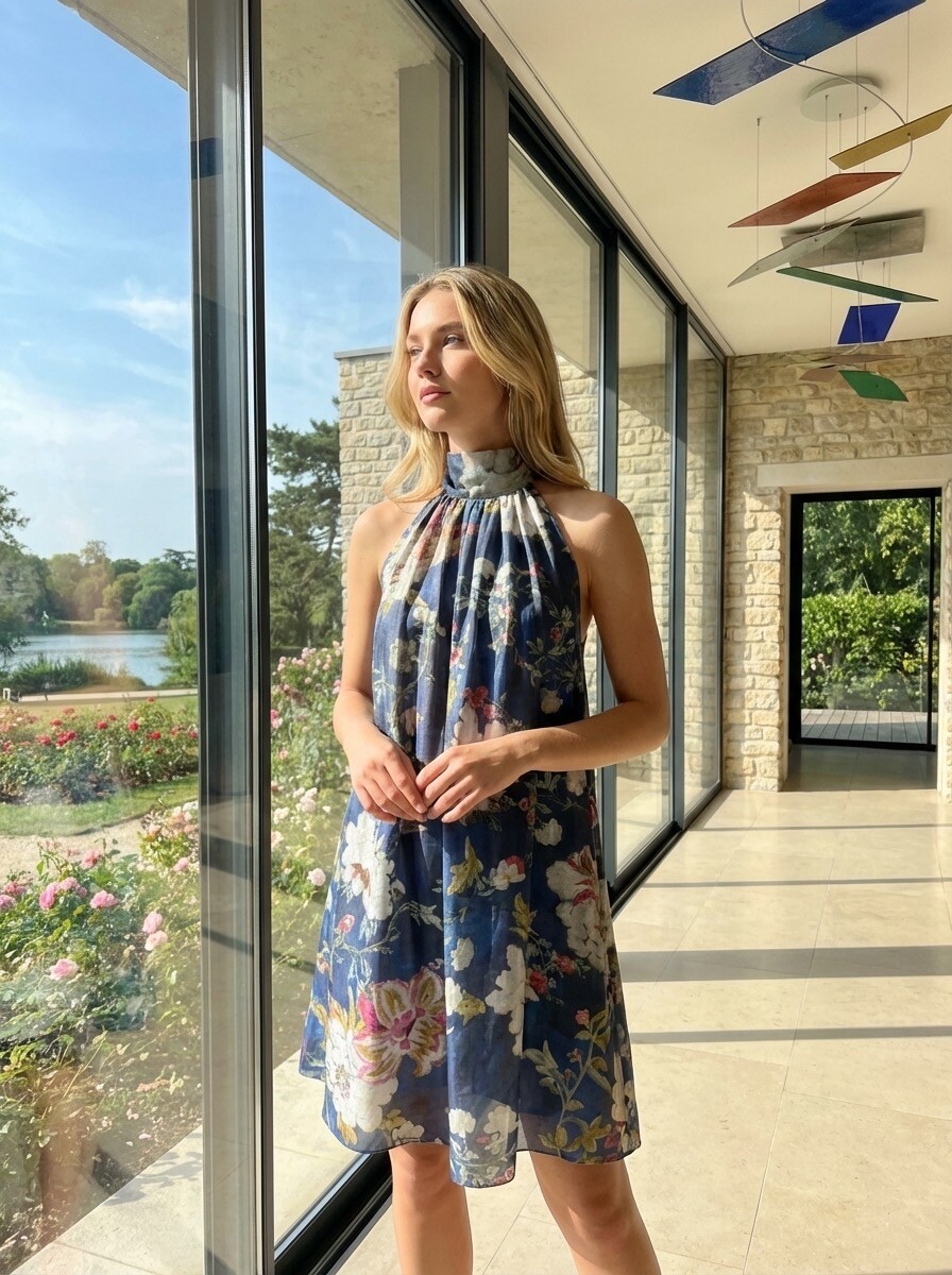Grossiste LAFÉEROSE - Top/Tunique ou Robe imprimé en tencel avec doublure en viscose
