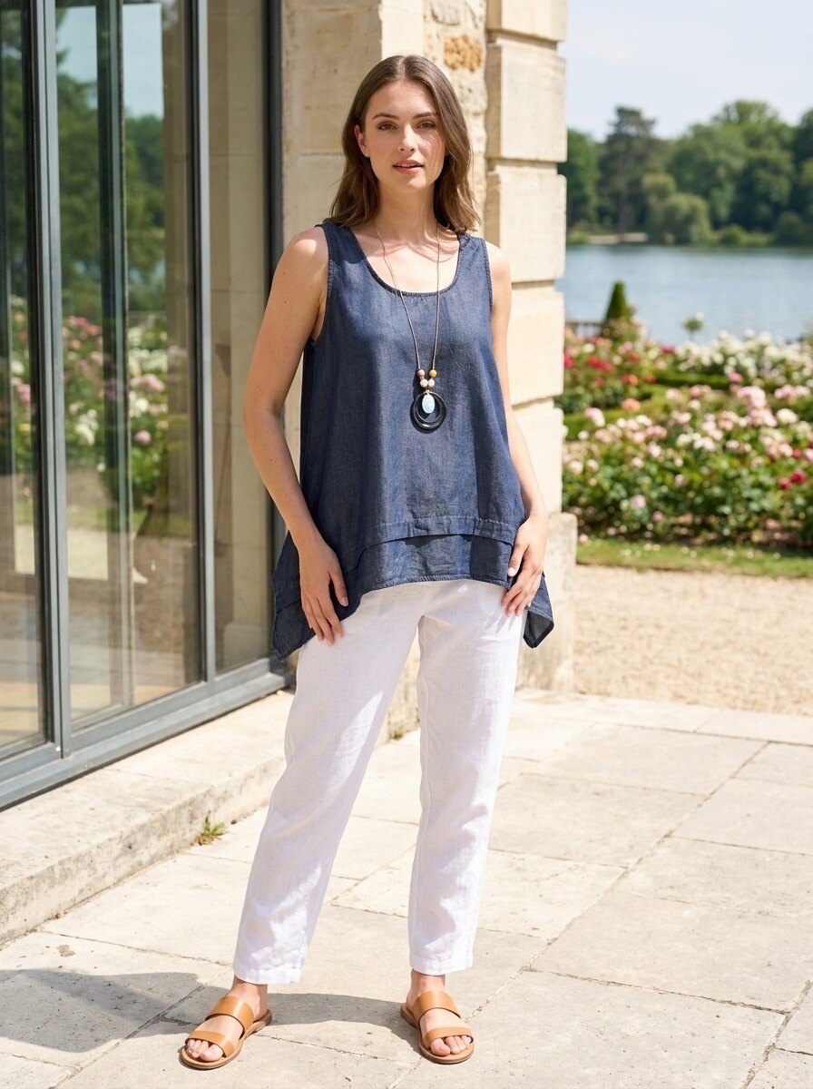 Grossiste LAFÉEROSE - Top Oversize Fluide en Tencel avec Collier