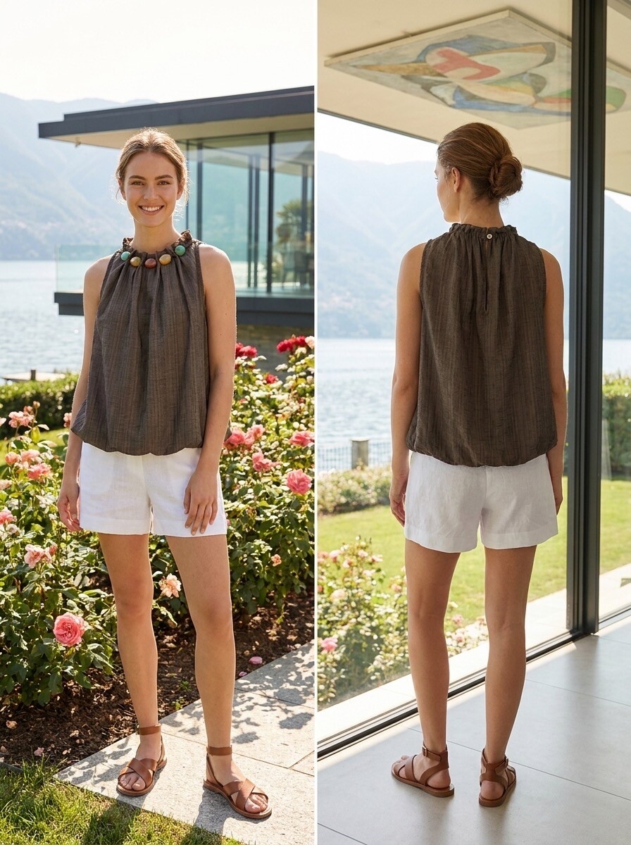 Grossiste LAFÉEROSE - Top Sans Manches Col Bijou