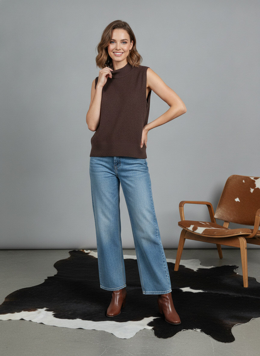 Großhändler LAFÉEROSE - Ärmelloser Rollkragenpullover aus weichem Strick