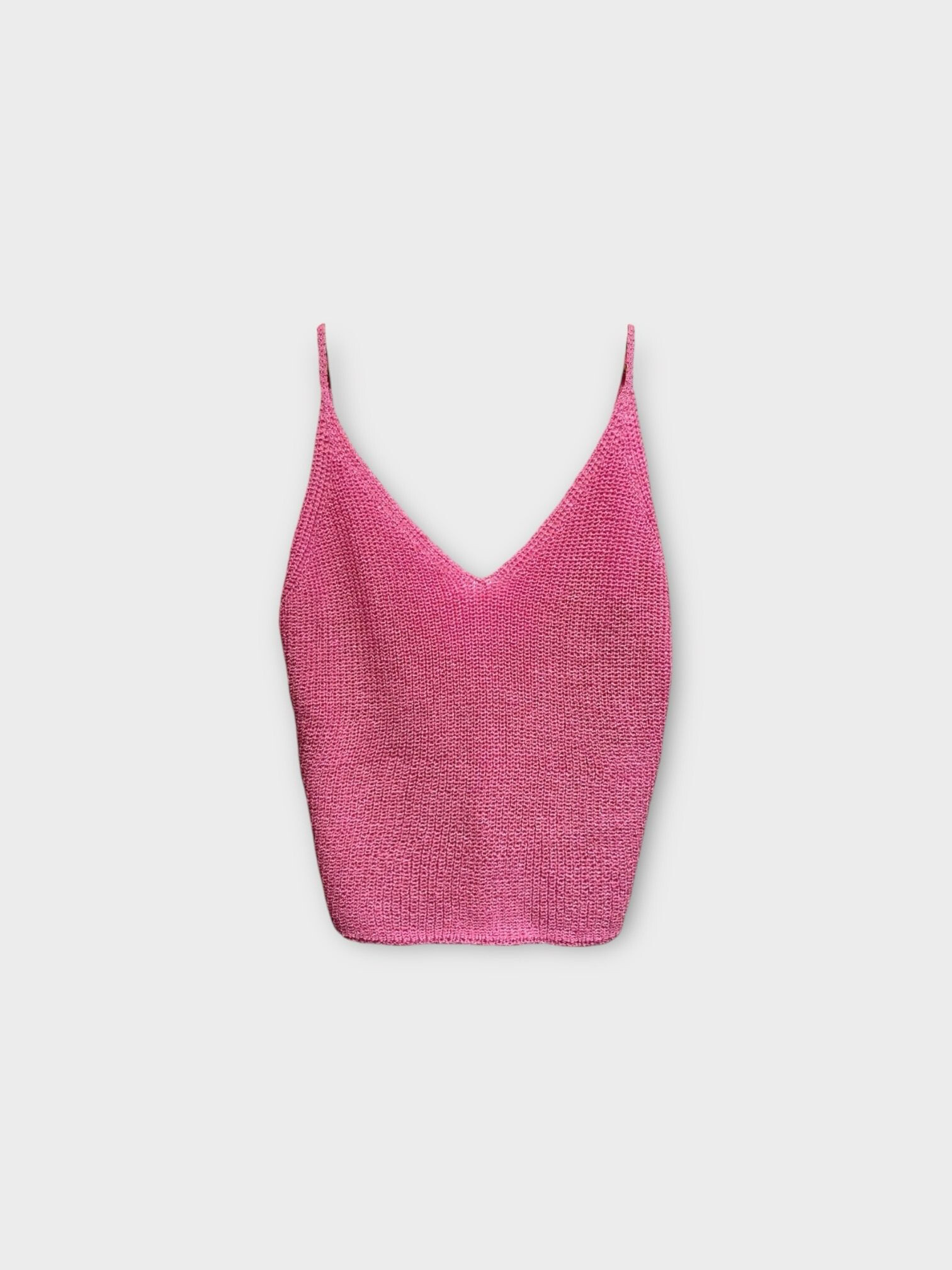 Wholesaler LAFÉEROSE - Top cotton tank top, hook, knitted mesh, v -neck and bare back - bohemian