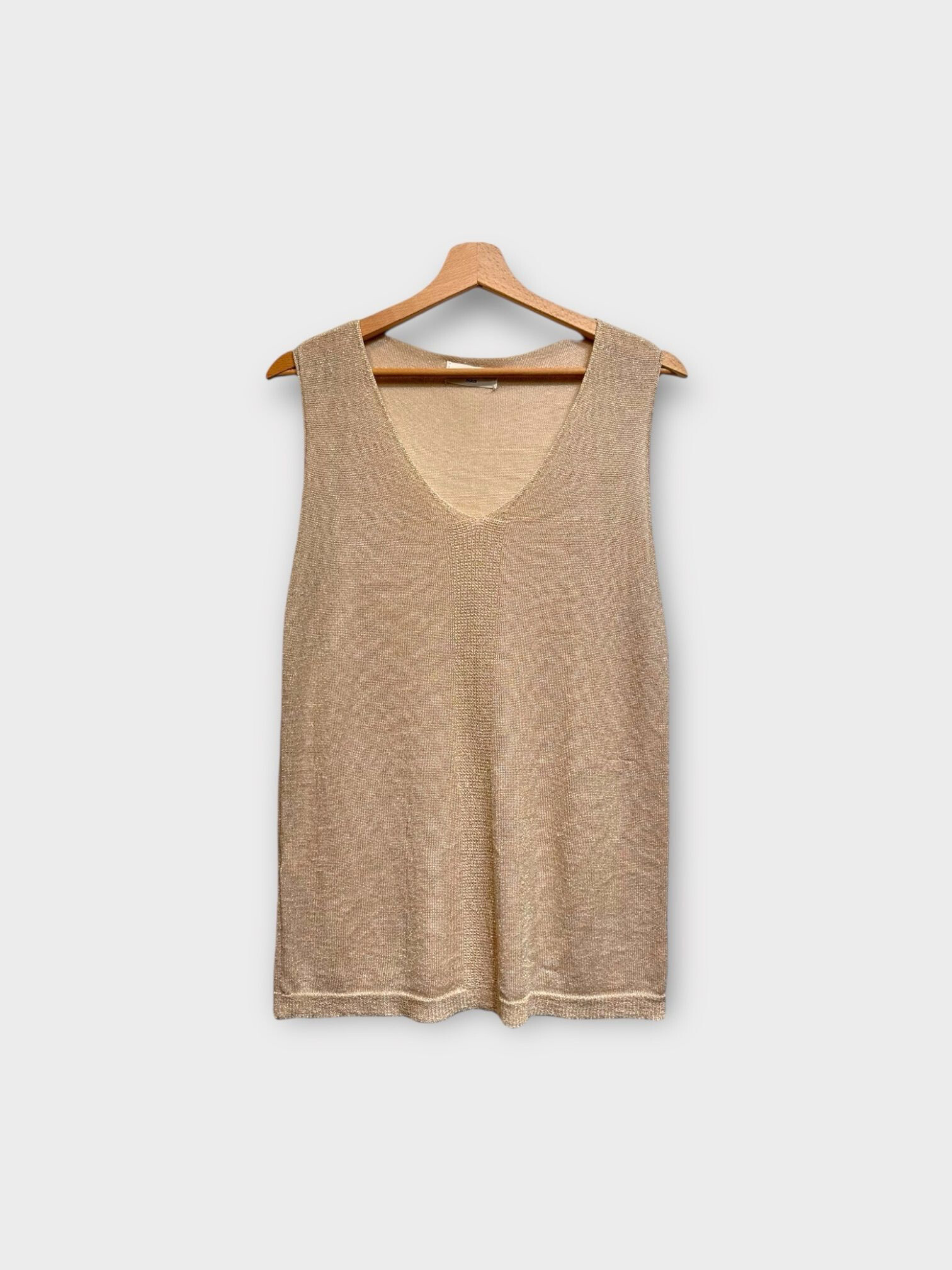 Grossiste LAFÉEROSE - Top débardeur doux en viscose et lurex scintillant col V sans manches fluide