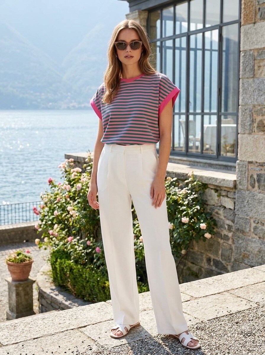 Grossiste LAFÉEROSE - Top rayé à manches courtes