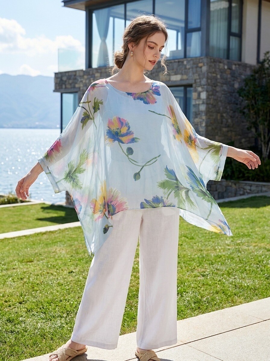 Grossiste LAFÉEROSE - Top Poncho Imprimé Floral