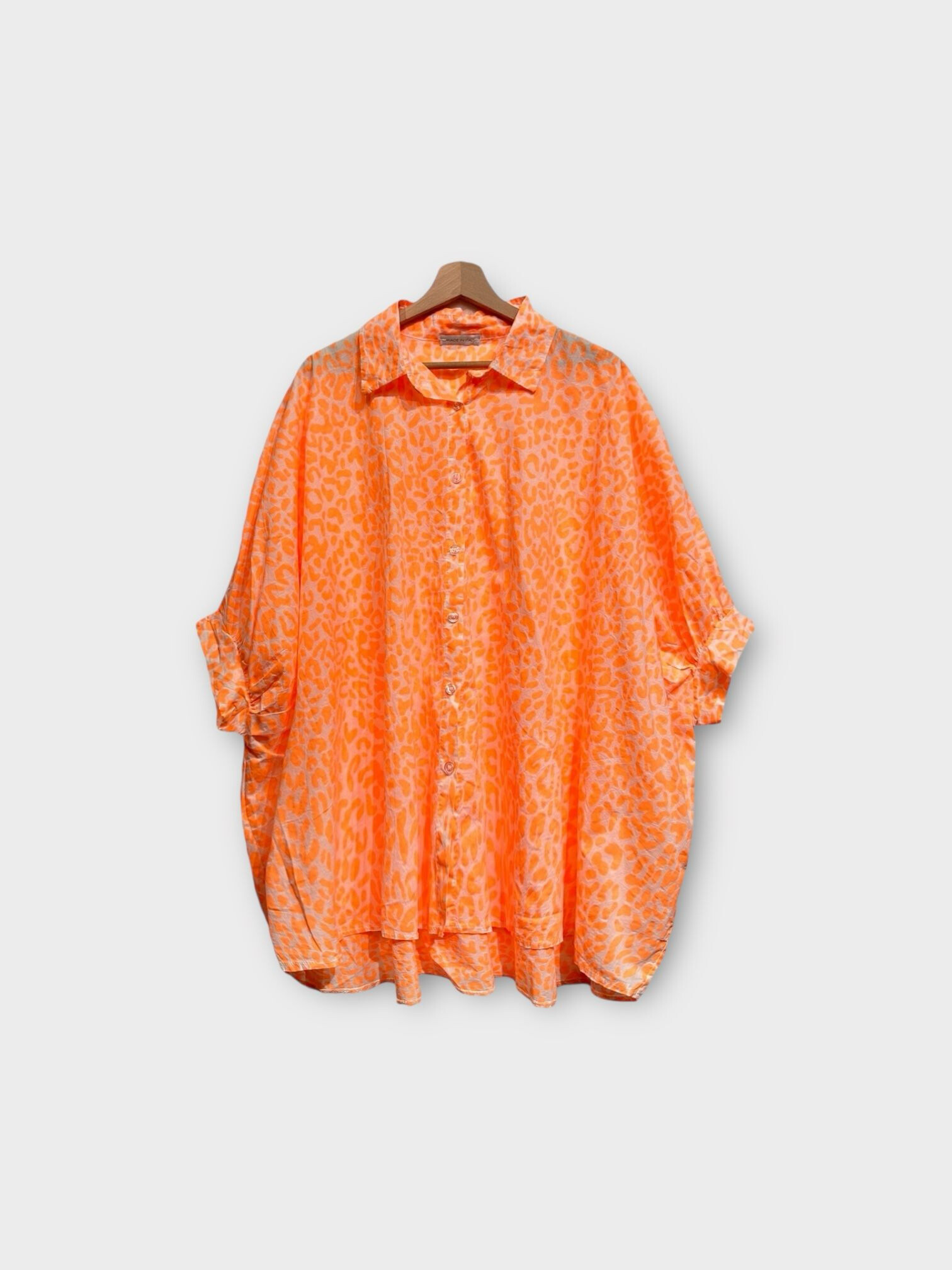 Mayorista LAFÉEROSE - Camisa de vestir de algodón estampado de leopardo de gran tamaño