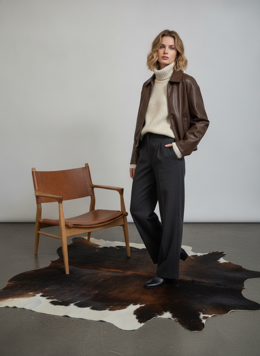 Grossiste LAFÉEROSE - Veste Bomber en simili cuir à poches et zip et détails au dos