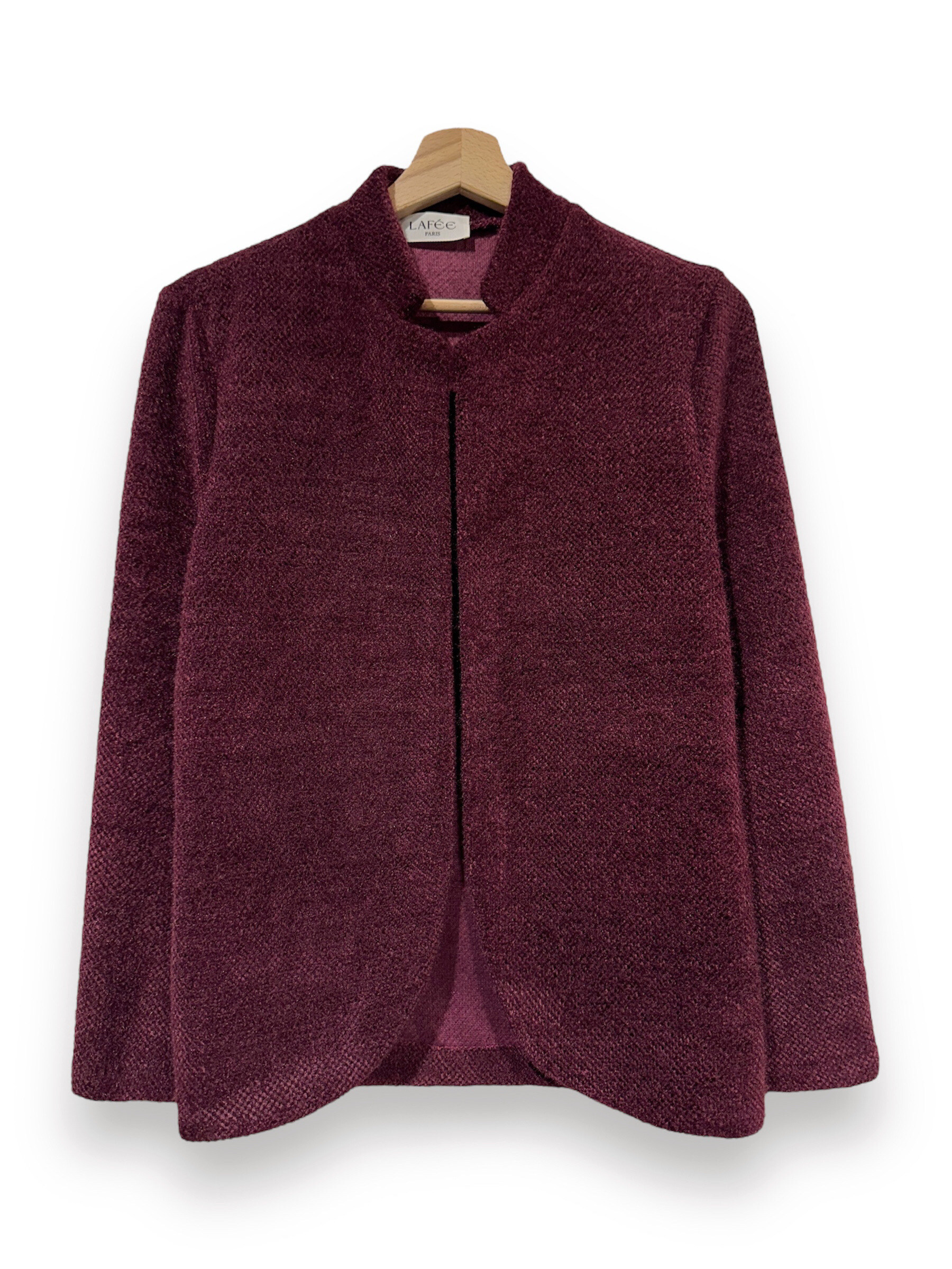 Mayorista LAFÉEROSE - Chaqueta abrigo de punto grueso, cuello alto, corte recto sin cierre visible