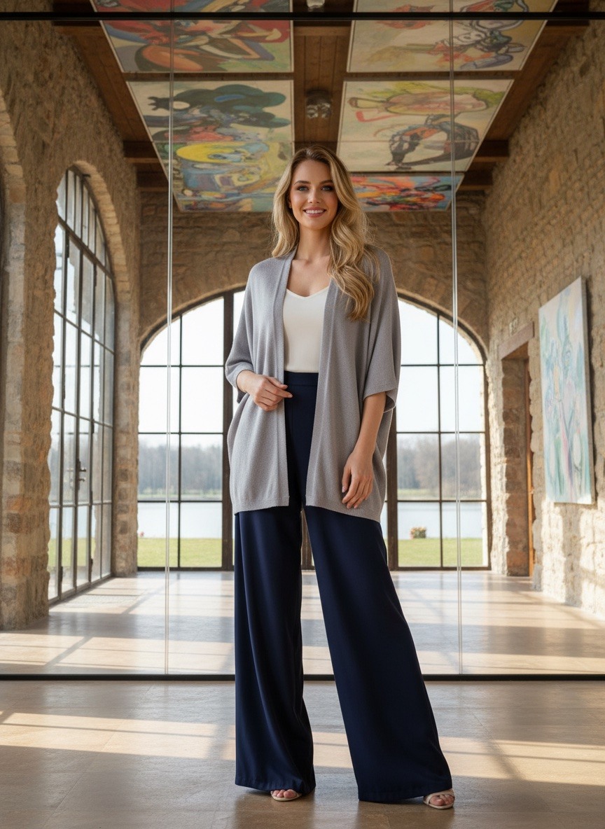 Grossiste LAFÉEROSE - Gilet - Cardigan en modal doux uni à manches 3/4 fluide évasées