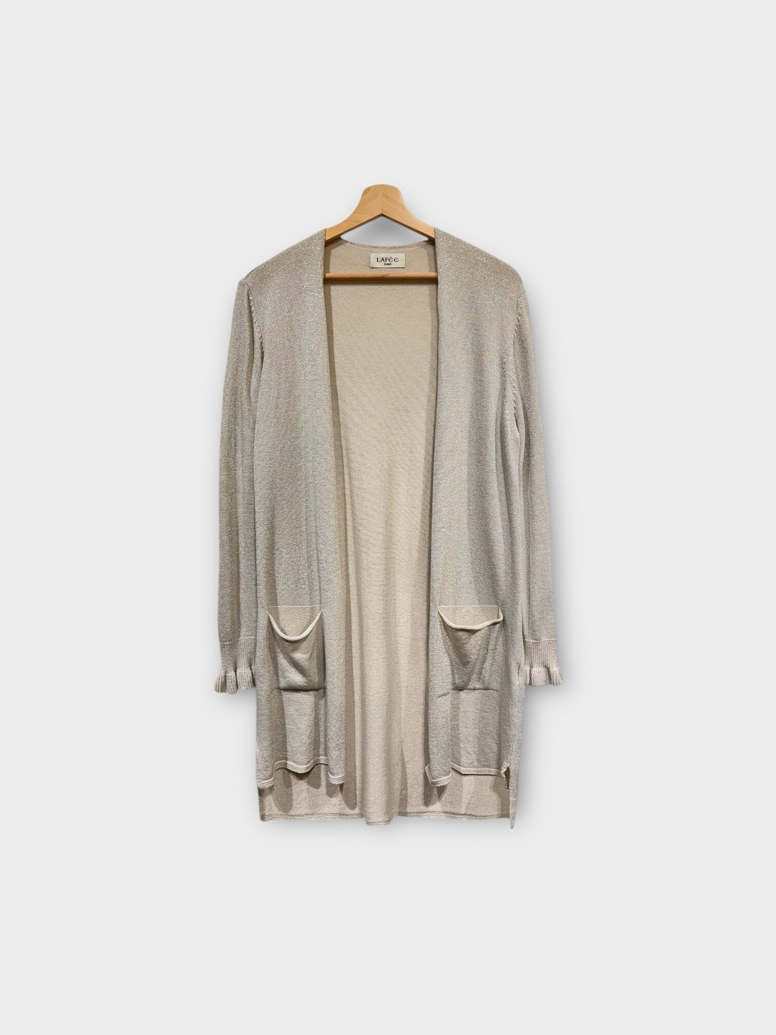 Grossista LAFÉEROSE - Cardigan lungo cardigan con tasche modali leggere, maniche aggrottanti