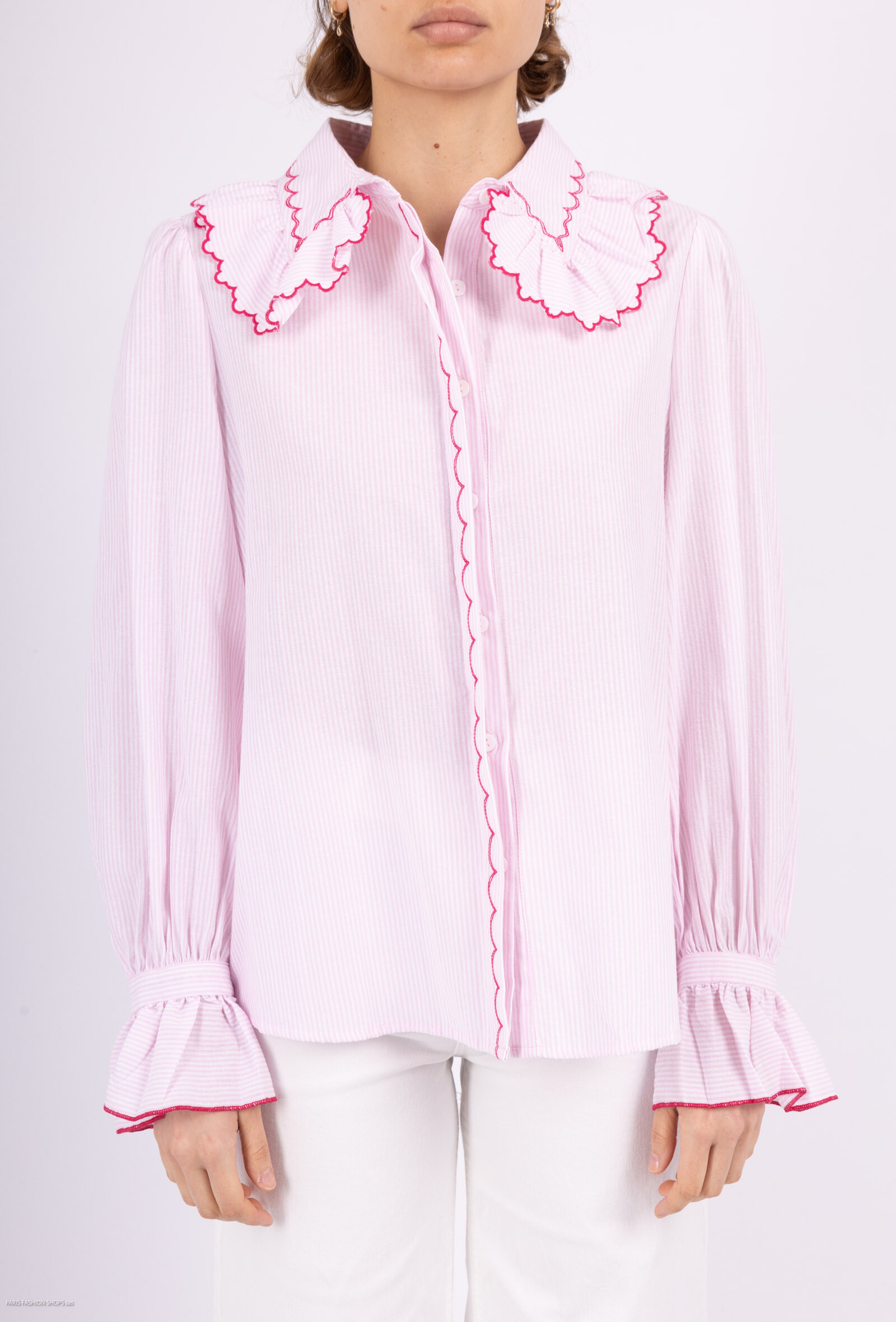 Wholesaler LAJOLY - Contrasty embroidered collar shirt