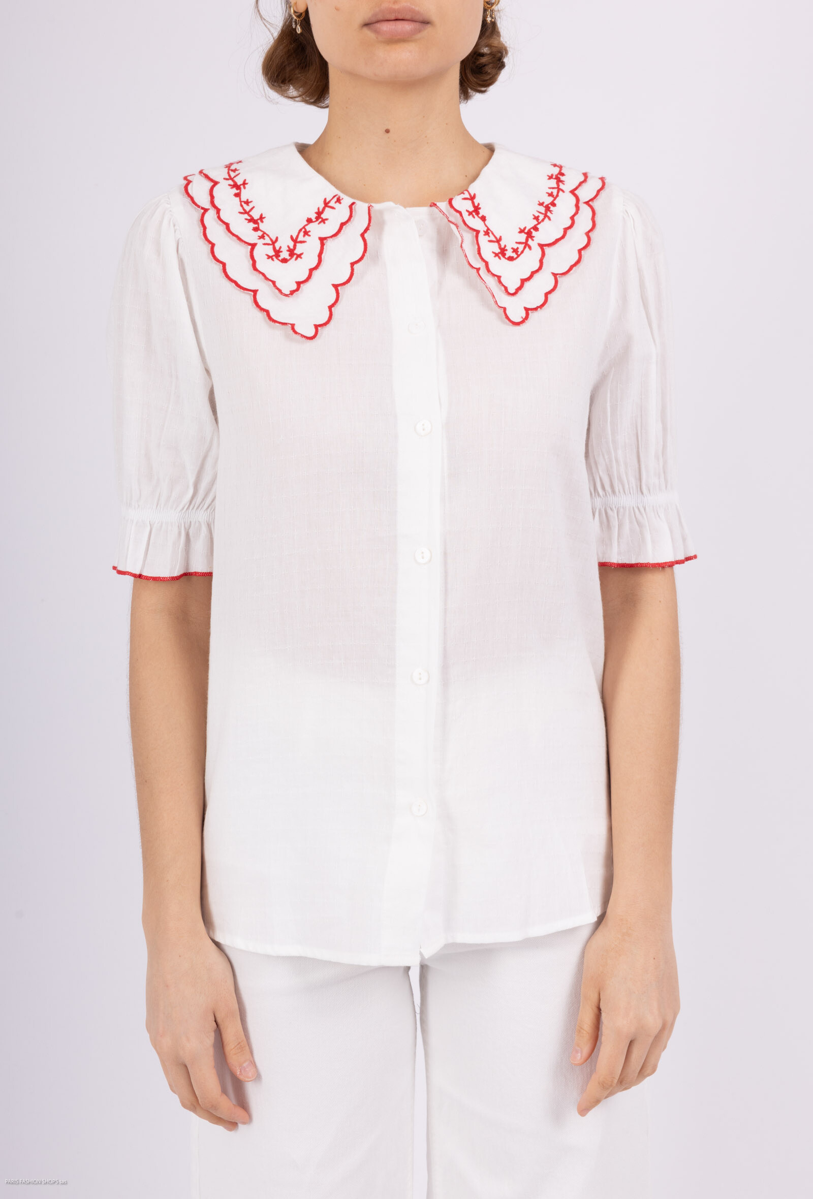 Wholesaler LAJOLY - Contrasty embroidered collar shirt