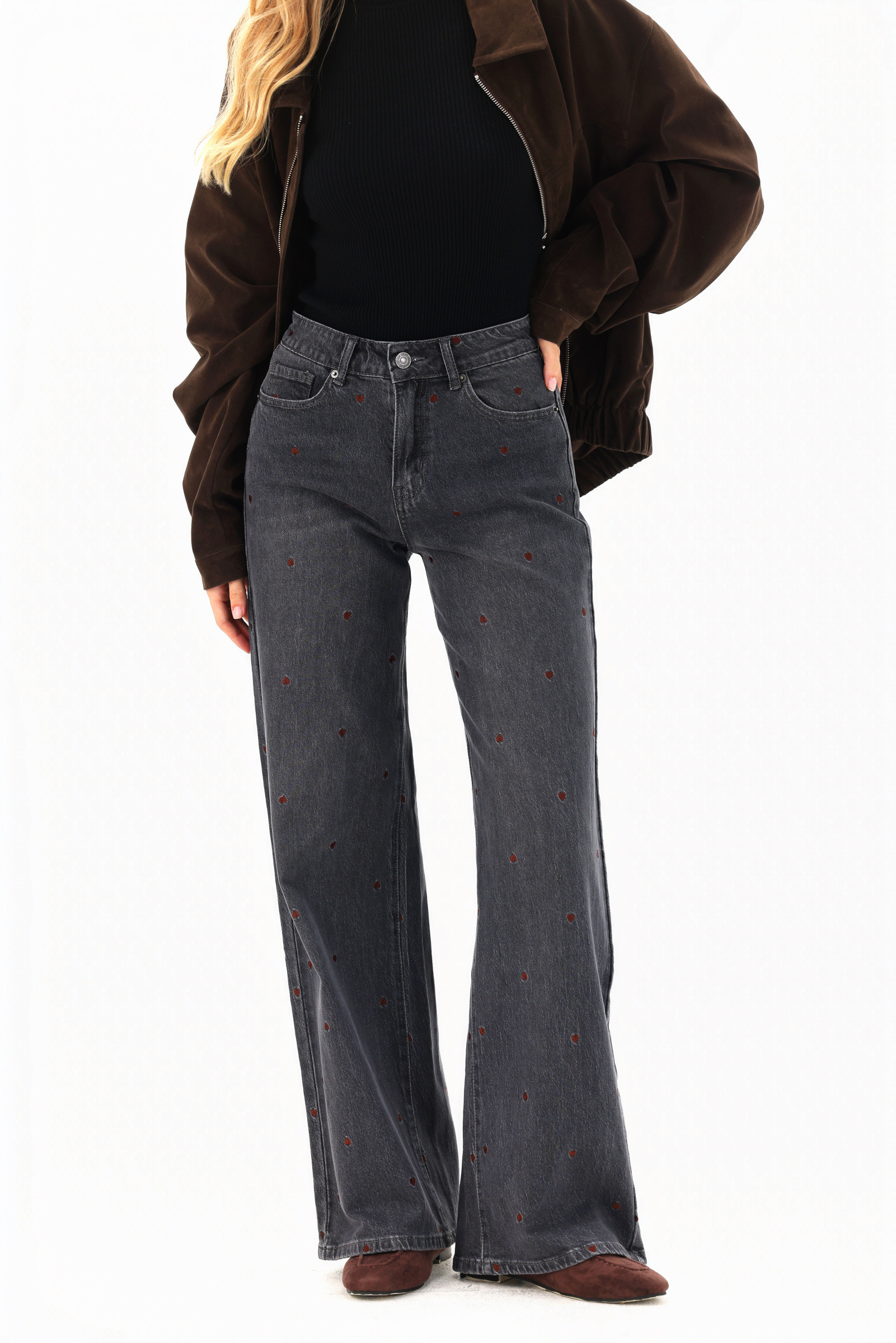 Wholesaler LAJOLY - Jeans with subtle heart embroidery