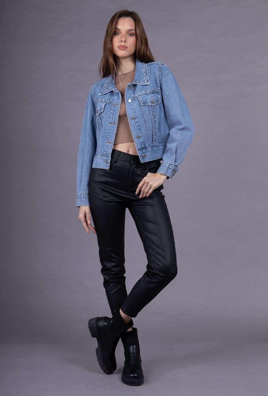 Grossiste LAJOLY - Veste en jean oversize décorée de perles
