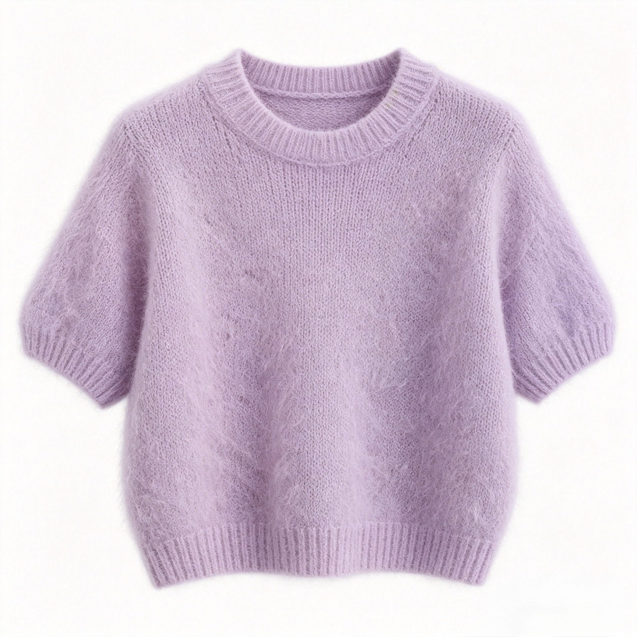 Lo‑fit Crew Neck Mohair Knit Short Sleeve Sweater LY602 | Paris Lo‑fit Crew Neck Mohair Knit Short Sleeve Sweater LY602 | Paris