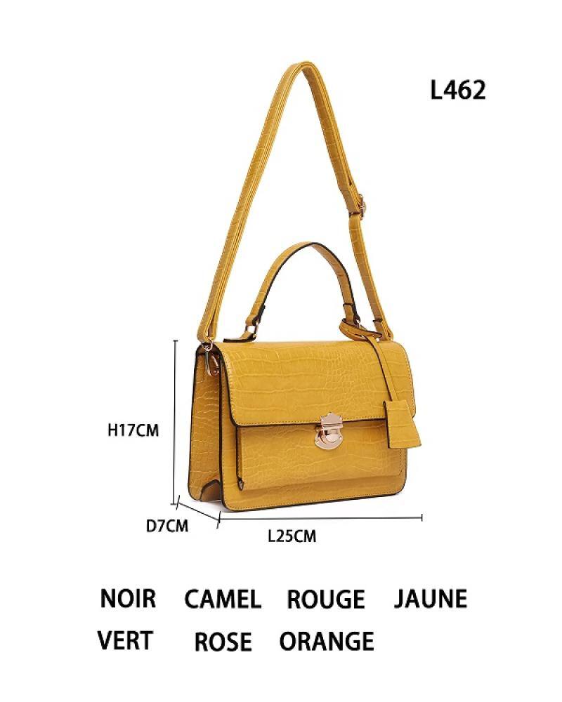 Wholesaler LAPHRODITE by Milano Bag - YELLOW CROCO CROSSBODY BAG