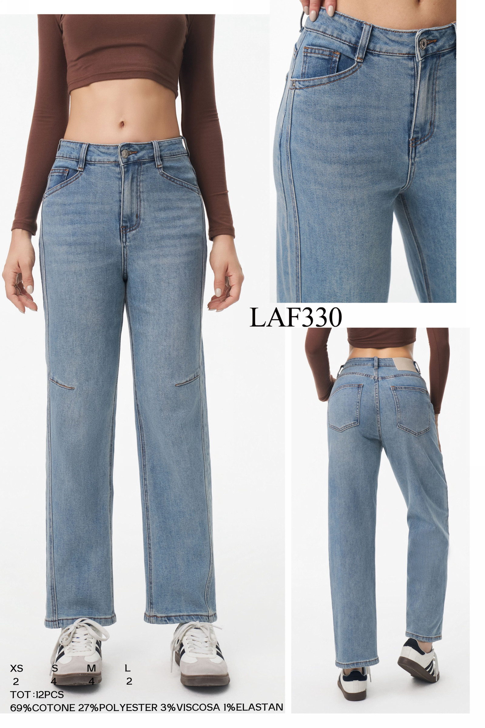 Grossiste LARA - JEANS COUPE MOM
