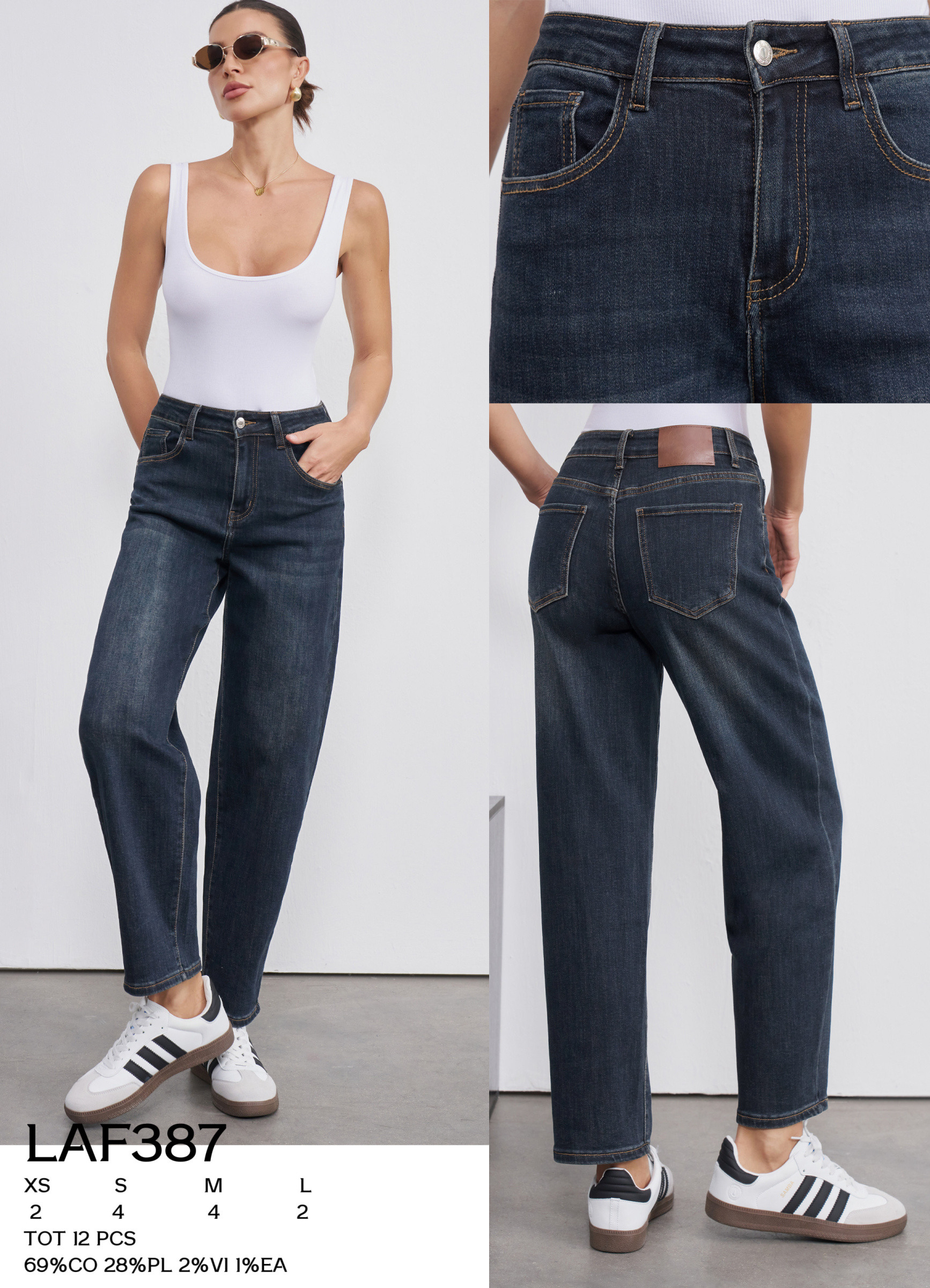 Grossiste LARA - JEANS MOM FIT À LA CHEVILLE