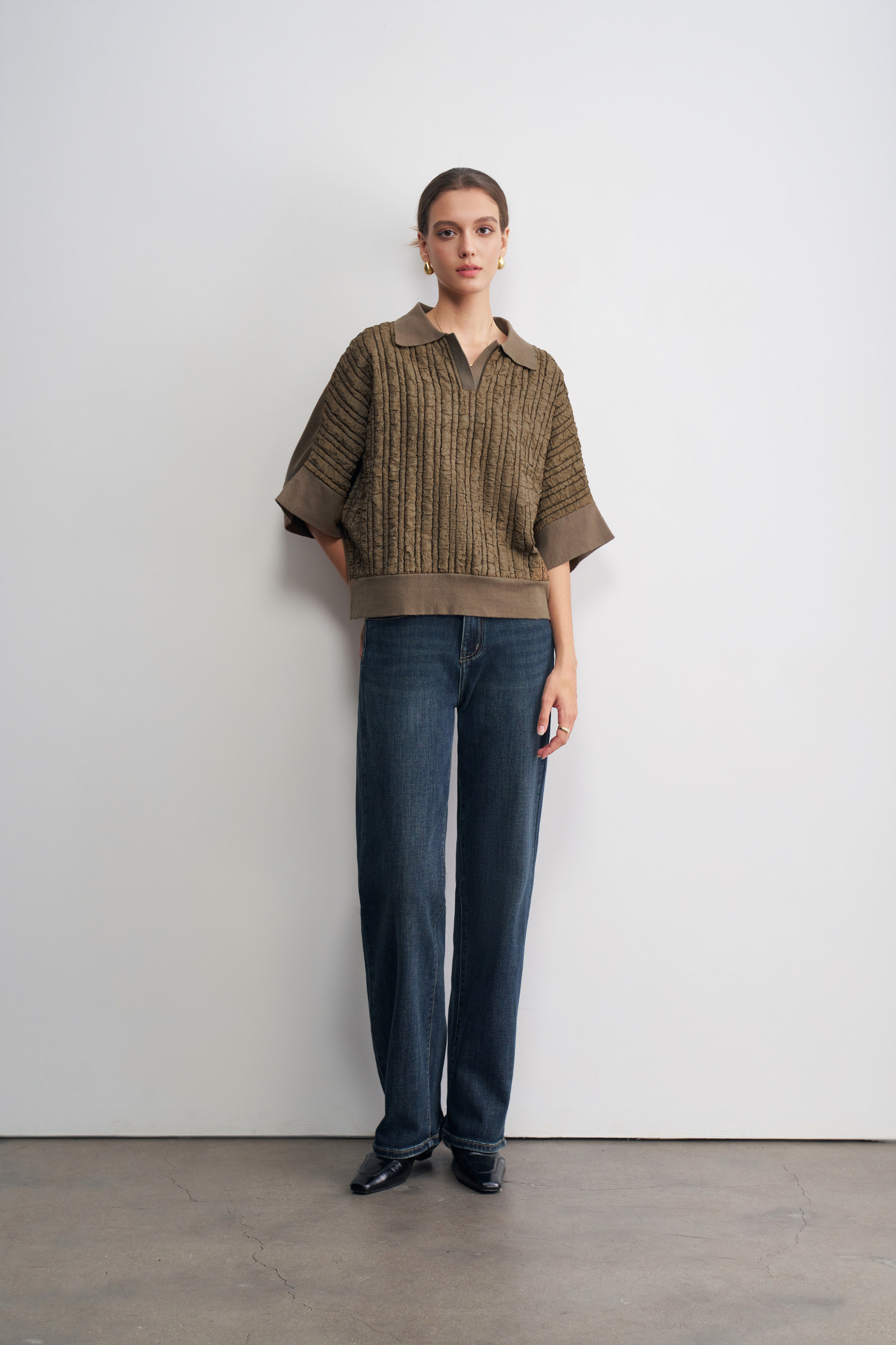 Wholesaler LARA - Short-sleeve shirt with polo collar