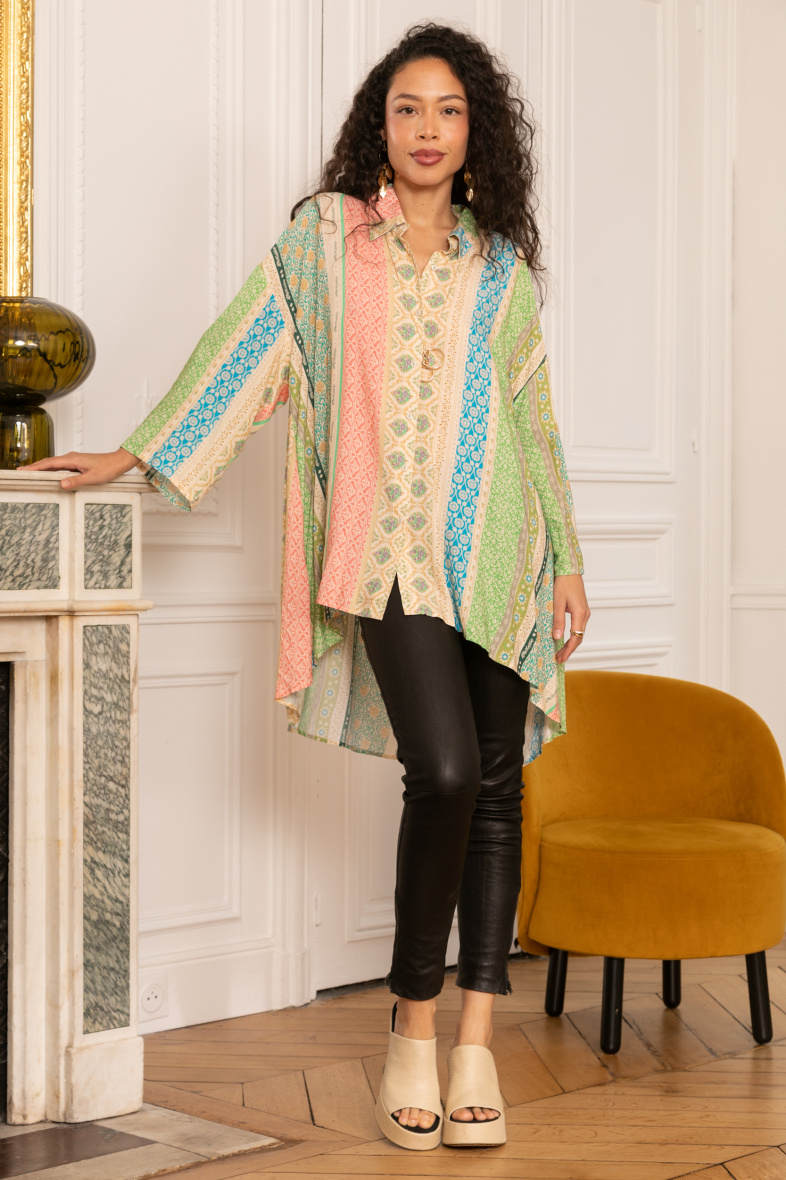 Grossiste Last Queen - Blouse chemise imprimée  , ethnique