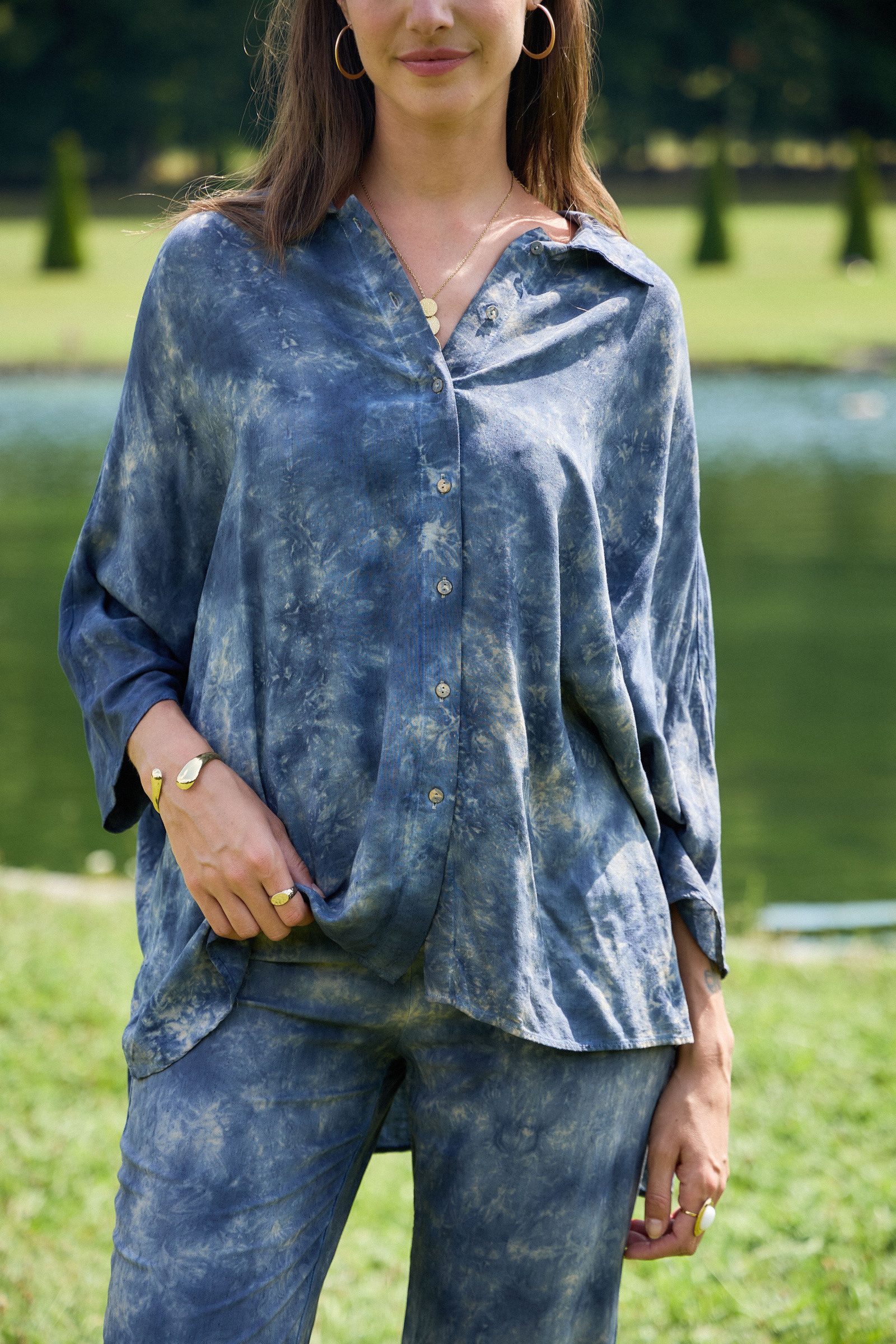 Grossiste Last Queen - Chemise fluide à couleur délavé, coupe évasée