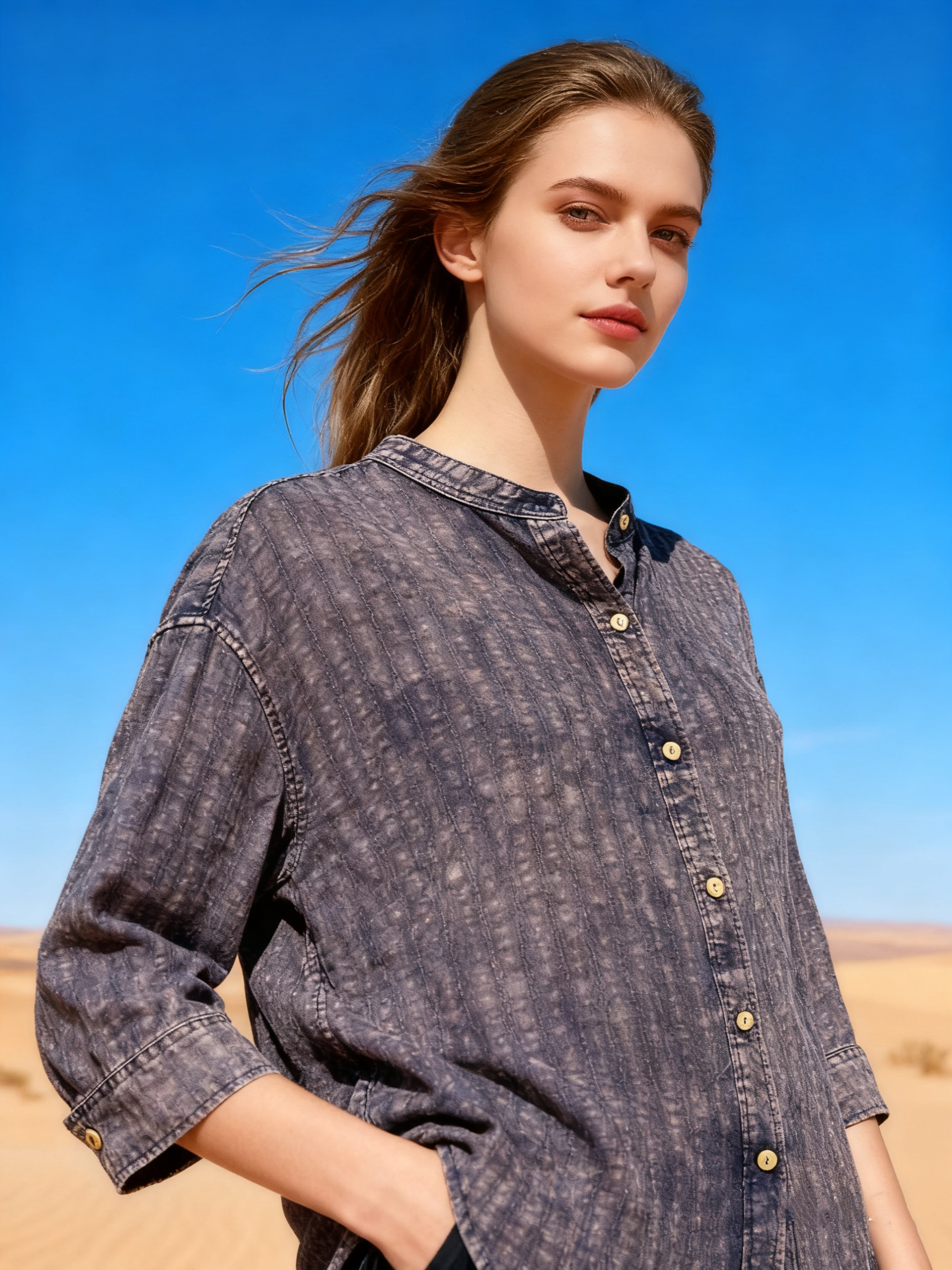 Wholesaler Last Queen - Striped round-neck shirt top, regular fit, half sleeves