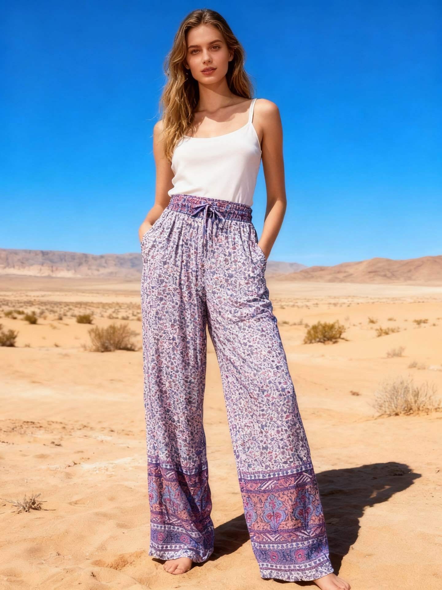 Wholesaler Last Queen - Relaxed fluid trousers, straight cut, washed style