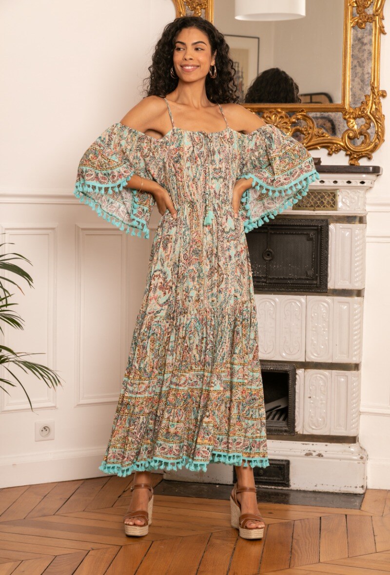 Grossista Last Queen - Abito bohemien con spalle scoperte