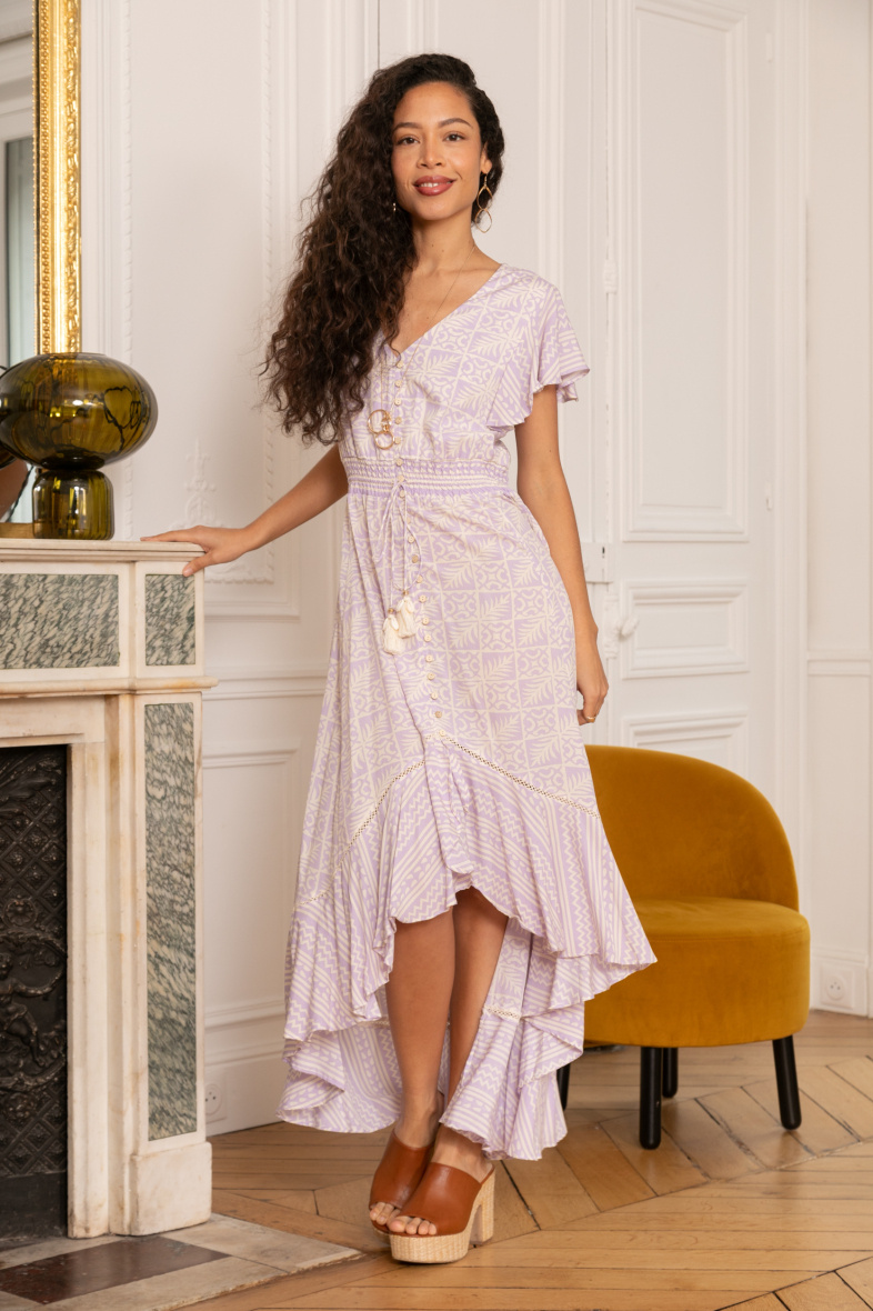 Wholesaler Last Queen - Long asymmetric dress buttoned in front