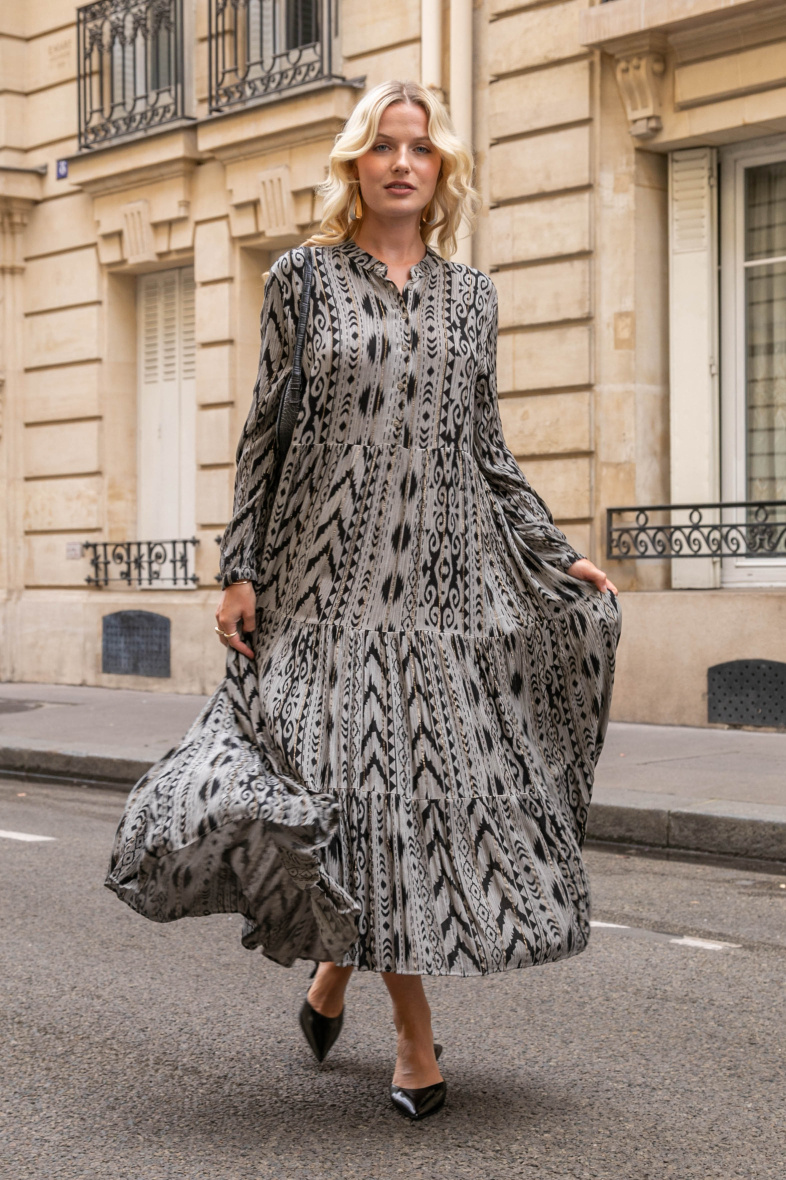 Grossiste Last Queen - Robe-chemise en Bohême avec incrustations de lurex scintillants