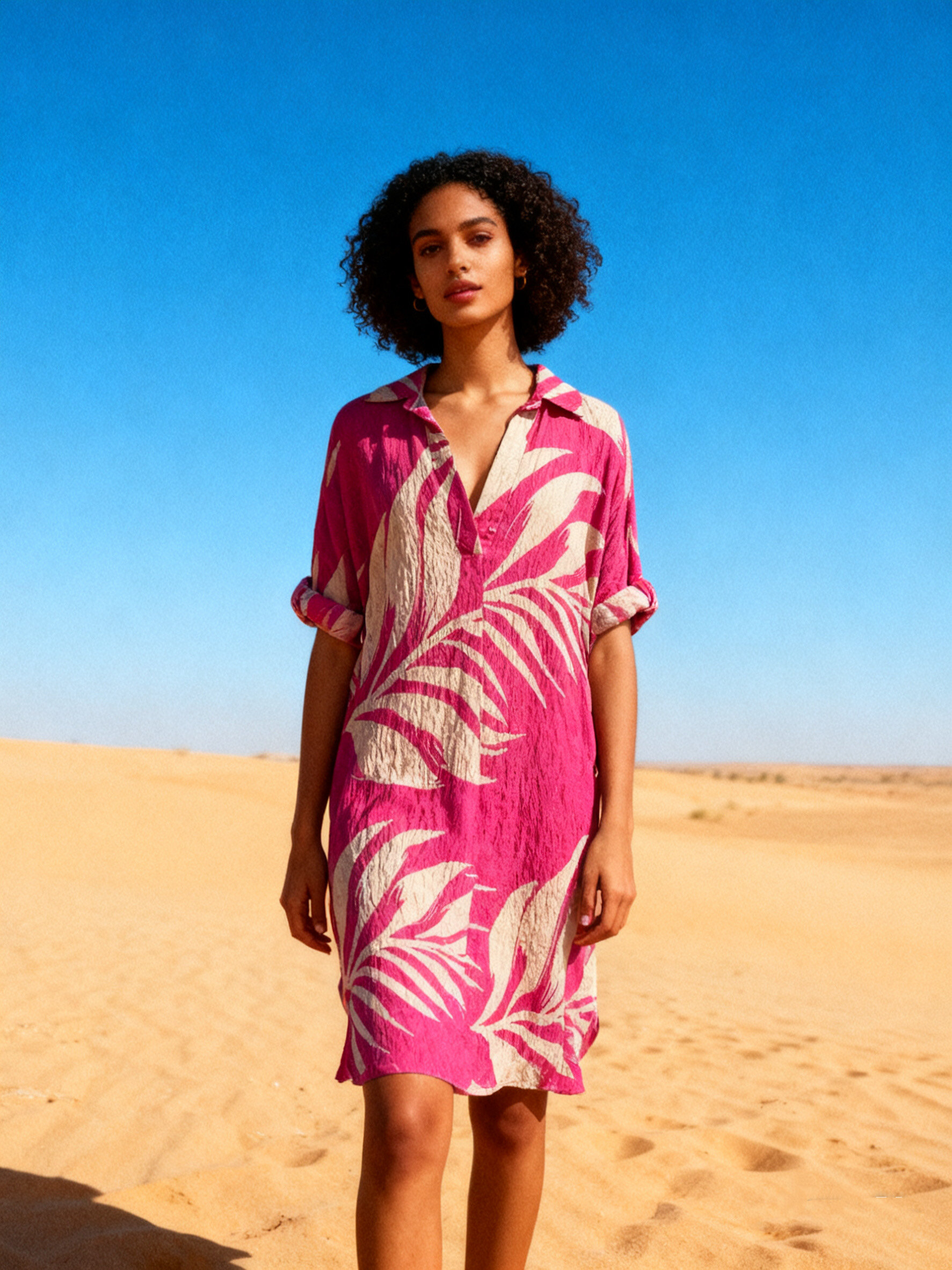 Wholesaler Last Queen - Shirt dress with tropical print