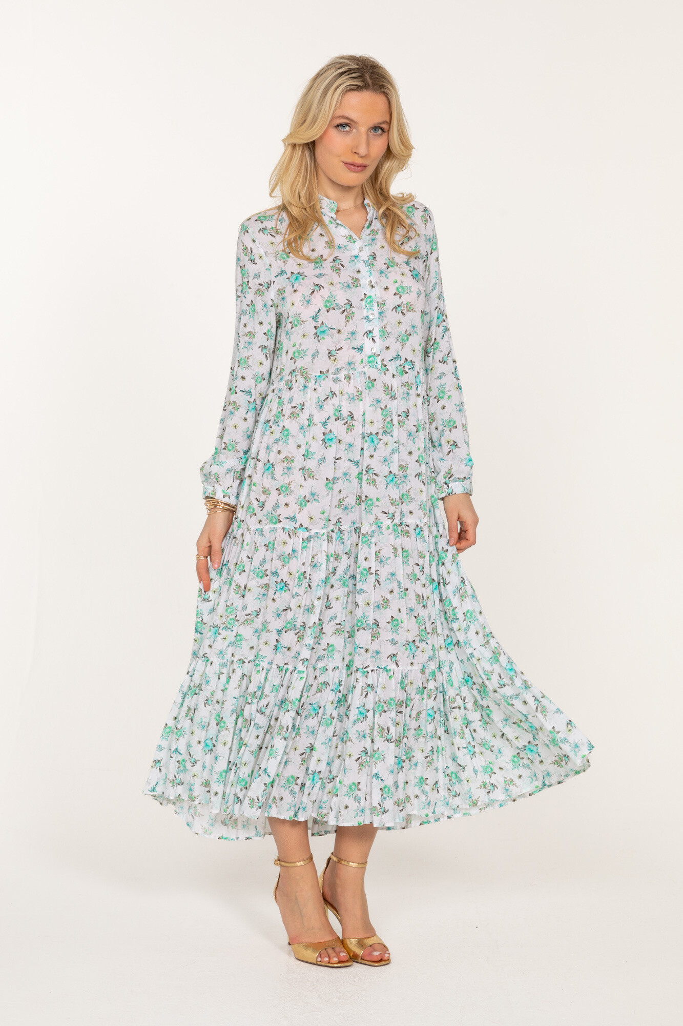 Großhändler Last Queen - Gerafftes, locker sitzendes, bedrucktes Hemdkleid